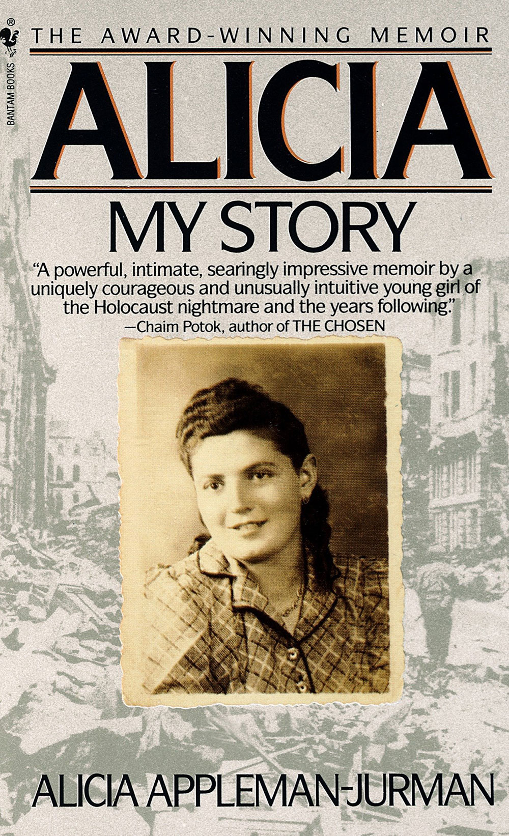 Duotone portrait of Alicia Appleman-Jurman who rescued Polish Jews from the Gestapo