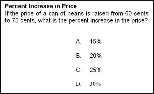A multiple choice question about percent increase in price
