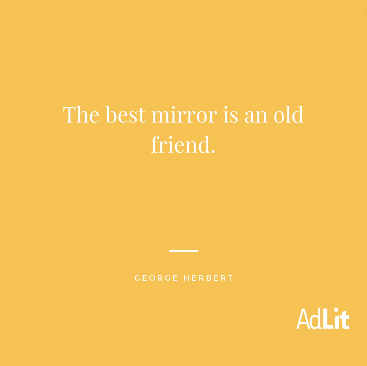 George Herbert quote on friendship with a canary yellow background.