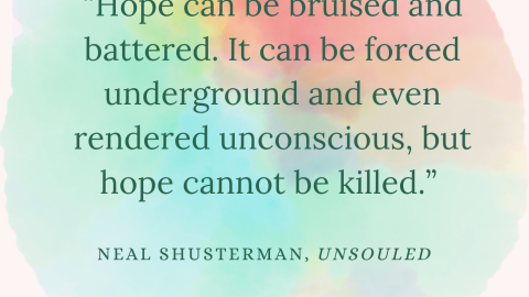 Neal Schuster quote against a lightly colored, water color painting