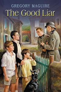 Young children talking to Nazi soldiers in their neighborhood during WWII