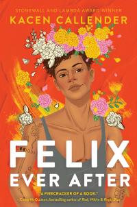 Young transgender person surrounded by flowers