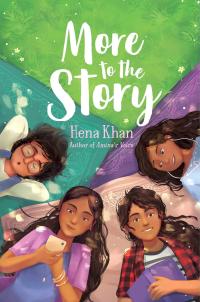 four middle grade girls lay on a blanket looking upward