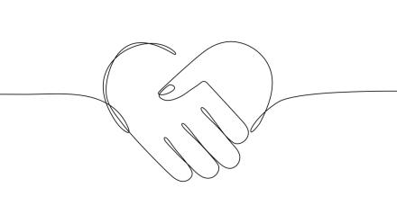 two hands drawn together to form a heart