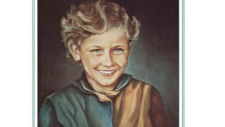 Painting of Dolly Parton as a young girl as an album cover for her album Coat of Many Colors.