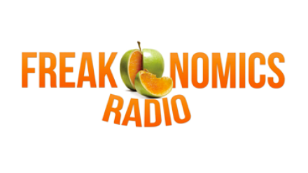 Title of Freakanomics with a cut apple as a the "a".