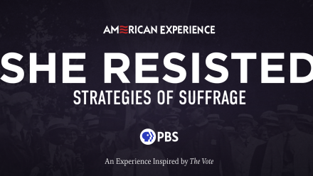 Title in white against a black background