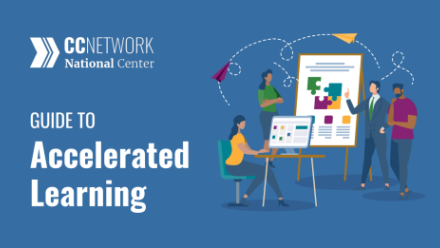 Drawn people standing in front of a wipe board with a presentation of data displayed 