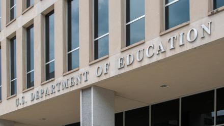 image of the front of the us department of education building