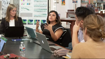 Teachers at a table in discussion