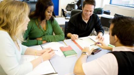 teachers collaborating together at a table