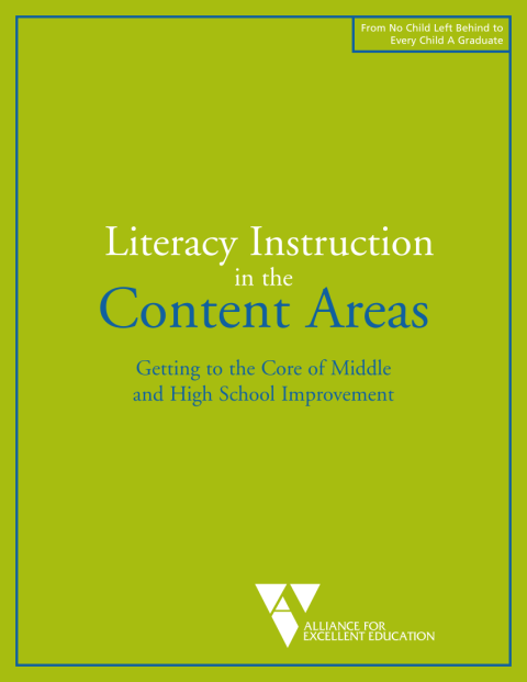 Front cover of Literacy Instruction in the Content Areas research report