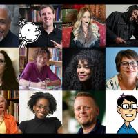 Collage of portraits of top middle grade and YA authors
