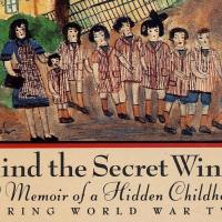 Detail from cover of Behind the Secret Window with illustration of group of Jewish children
