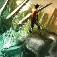 Detail of Rick Riordan book cover The Lightning Thief