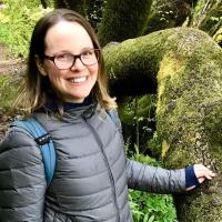 Graphic novelist Raina Telgemeier in a Pacific NW forest