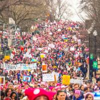 Women marching in 2017 in DC