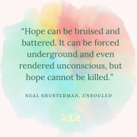 Neal Schuster quote against a lightly colored, water color painting